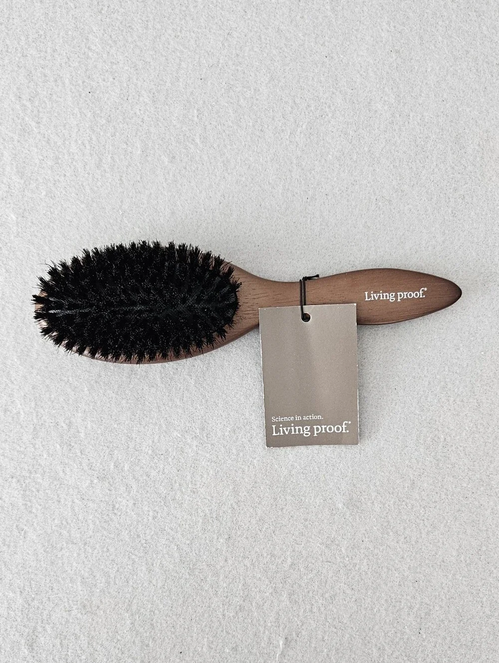 Living Proof Wooden Boar Bristle Hair Brush NWT Natural Wood Styling Brush